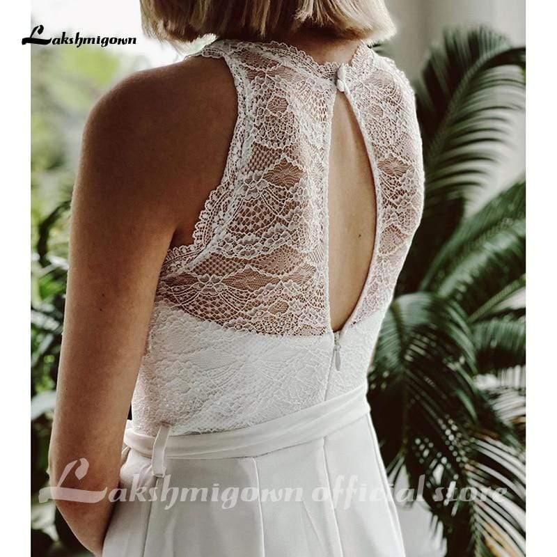 Mono de encaje con top NumberSea para boda, vestido de playa sencillo