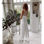 Mono de encaje con top NumberSea para boda, vestido de playa sencillo