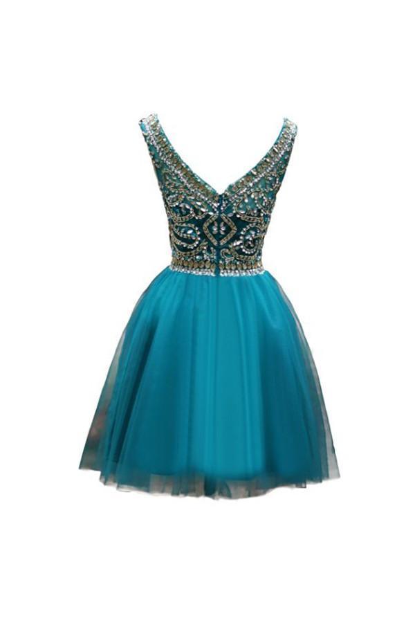 Tulle Scoop Neckline A Line Homecoming Dresses Prom Dresses