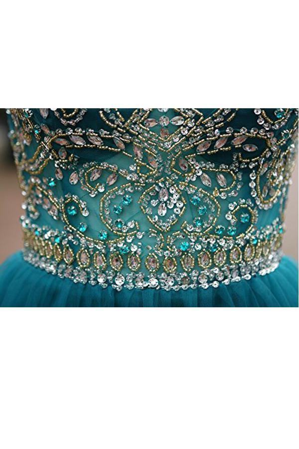 Tulle Scoop Neckline A Line Homecoming Dresses Prom Dresses