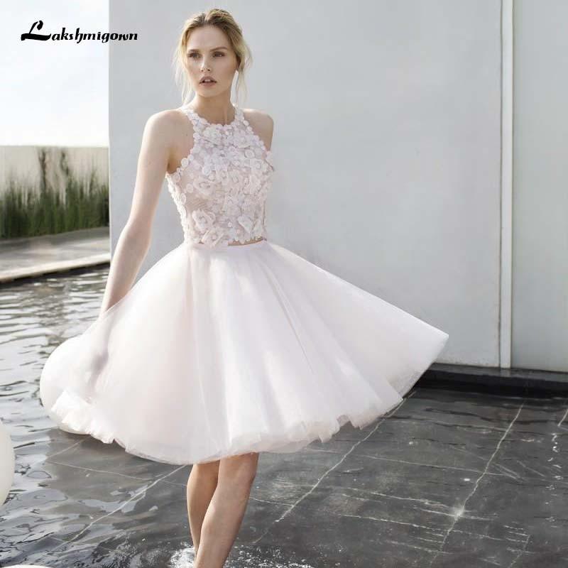 Vestidos de novia cortos de tul NumberSea sin mangas