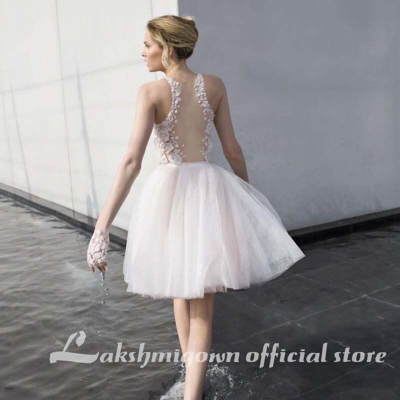 Vestidos de novia cortos de tul NumberSea sin mangas