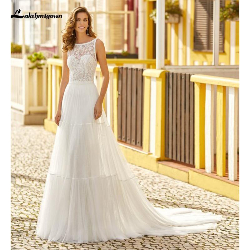 NumberSea Tüll Brautkleider Off the Shoulder Spitzenapplikationen