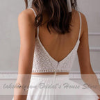 NumberSea Two Piece Wedding Dress Lace Beach Off the Shoulder