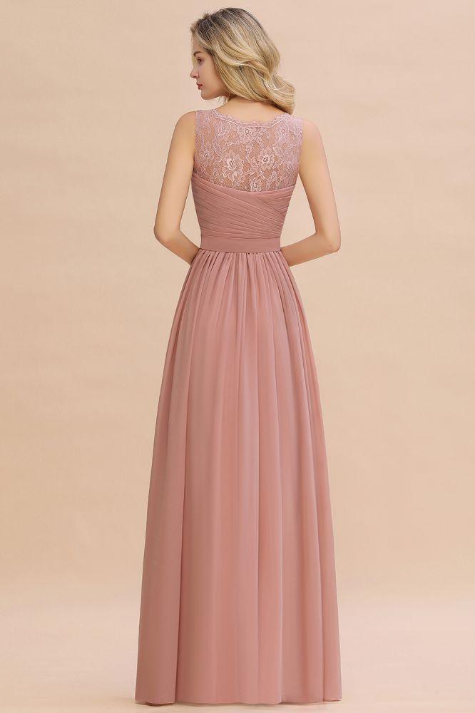 Vestido de dama de honor de gasa con escote en V, volantes, sin mangas, floral, para noche