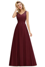Vestido de dama de honor de gasa con escote en V, volantes, sin mangas, floral, para noche