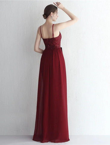 Meerjungfrau/Trompete Ballkleider Sparkle &amp; Shine Kleid Formelle Hochzeitsgast Bodenlang Ärmellos Neckholder Chiffon mit Perlen Pailletten