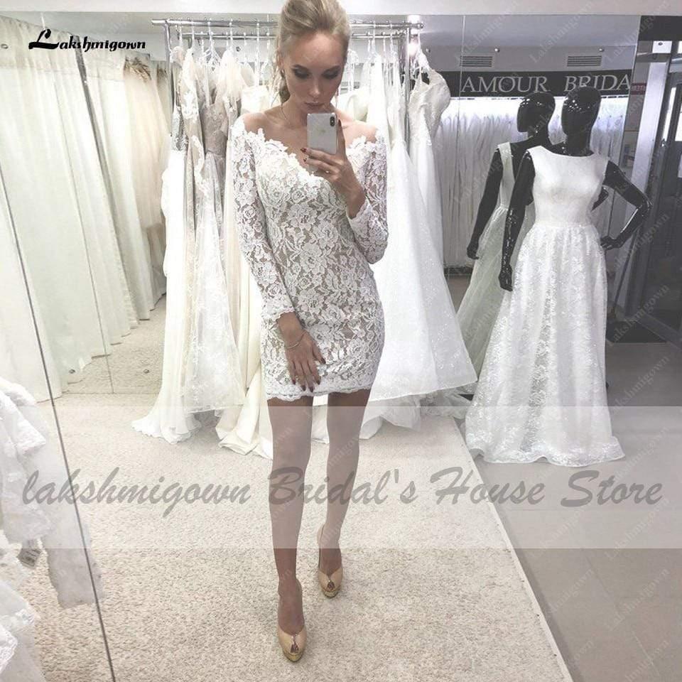 Vestido de novia vintage de 2 piezas NumberSea con escote de encaje y espalda descubierta