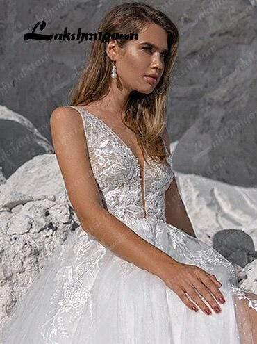Vestido de novia playero vintage con lentejuelas y purpurina de NumberSea