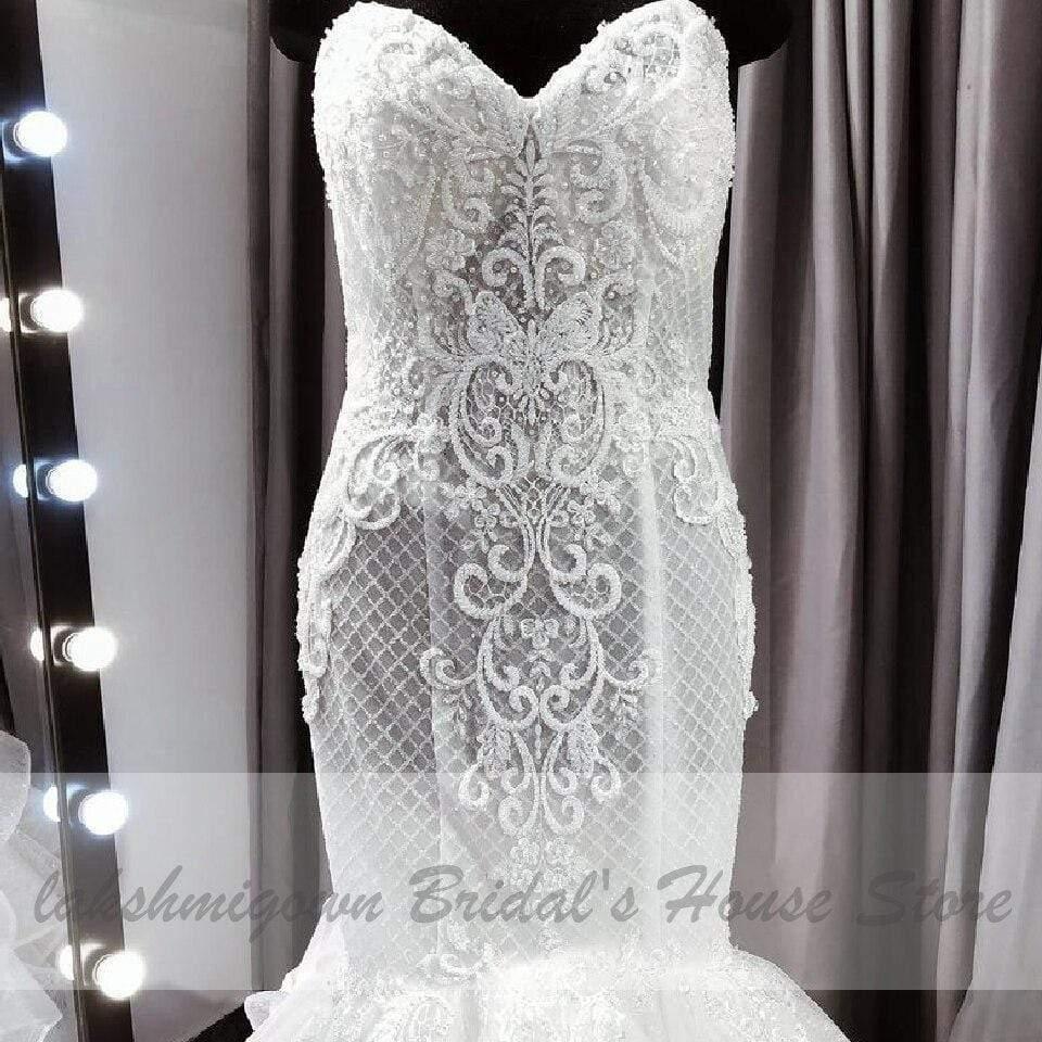 Vestido de novia de dos piezas con encaje vintage y falda desmontable de NumberSea