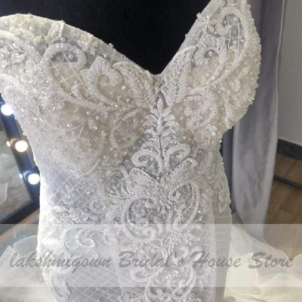 Vestido de novia de dos piezas con encaje vintage y falda desmontable de NumberSea