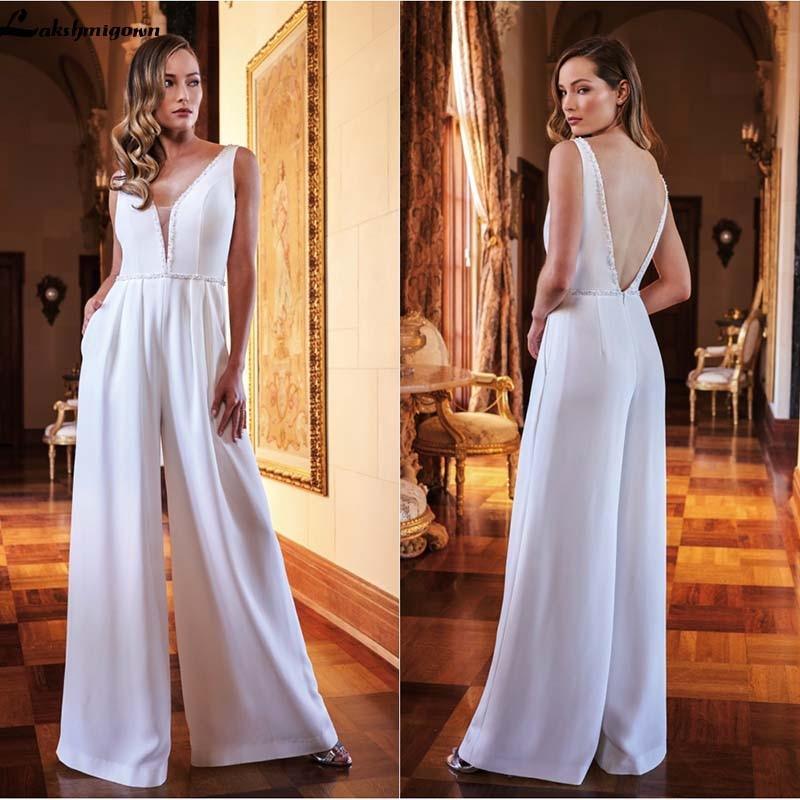NumberSea - Vestidos de novia vintage de satén con mono y cuentas