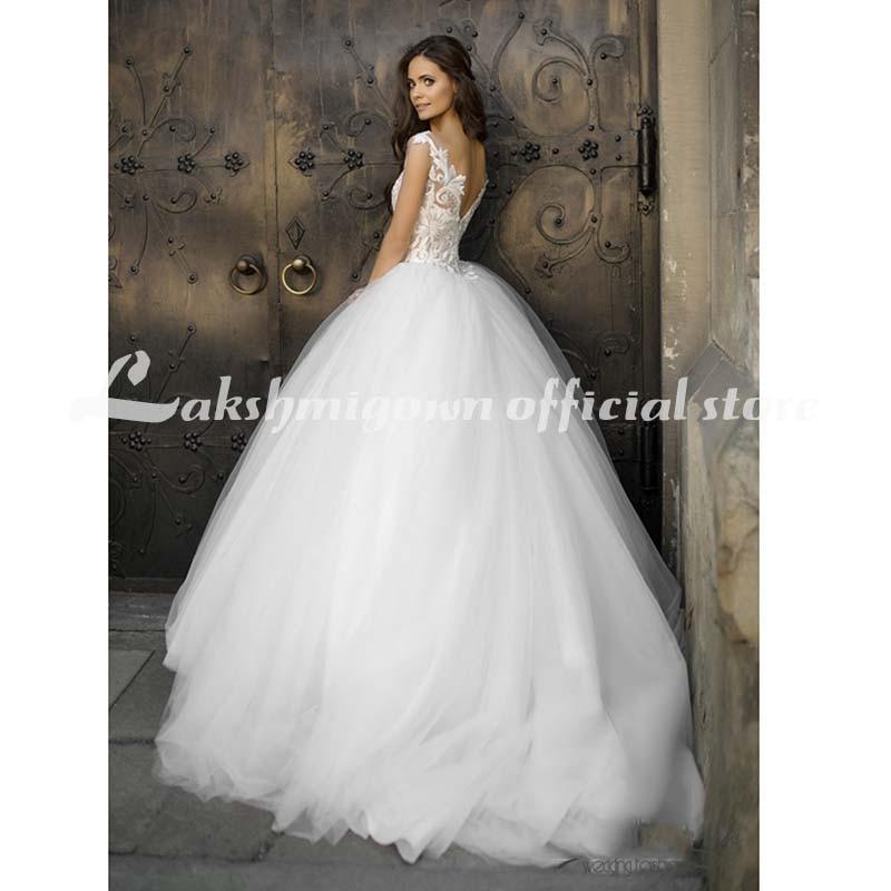 Vestido de novia de encaje estilo pavo vintage de NumberSea, talla grande