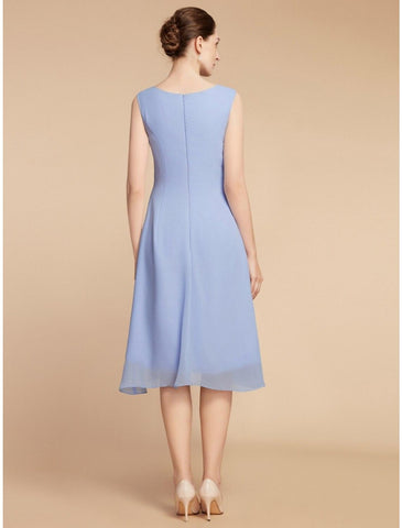 Vestido de dos piezas tipo tubo/columna para madre de la novia, elegante, pequeño, escote redondo, largo hasta la rodilla, de gasa, con encaje, media manga y fruncido, color liso.