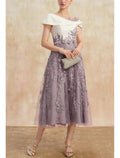 Vestido elegante vintage para invitada de boda, fiesta, cuello vuelto, largo hasta el tobillo, largo hasta la rodilla, encaje, tejido elástico, manga corta, manga corta, con lazo(s), fruncido, para madre de la novia.