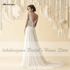 Vestido de novia NumberSea para mujer, verano, sexy, escote en V, encaje