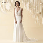 Vestido de novia NumberSea para mujer, verano, sexy, escote en V, encaje