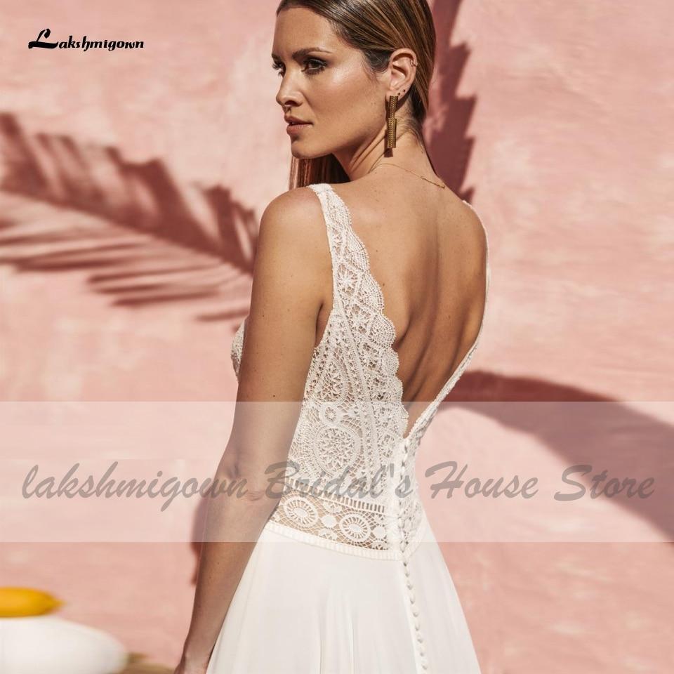 Vestido de novia NumberSea para mujer, verano, sexy, escote en V, encaje