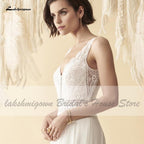 Vestido de novia NumberSea para mujer, verano, sexy, escote en V, encaje