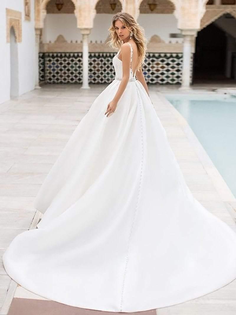 NumberSea Hochzeitskleid mit Spitzenapplikationen aus Satin
