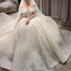 Vestido de novia NumberSea de manga larga con apliques de encaje para playa