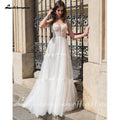Vestido de novia NumberSea con hombros descubiertos, playa, sencillo, largo hasta el suelo