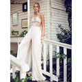 Vestidos de novia NumberSea, mono con falda extraíble y apliques de encaje