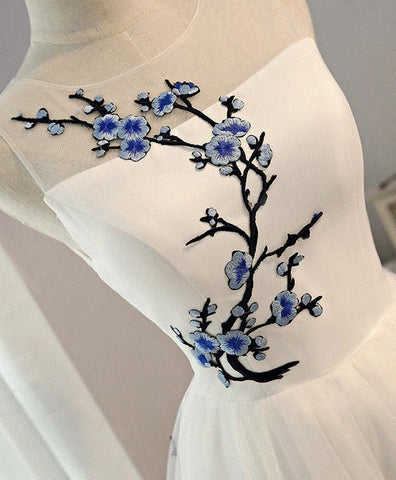 White A-line Tulle Short Prom Dress White Homecoming Dress