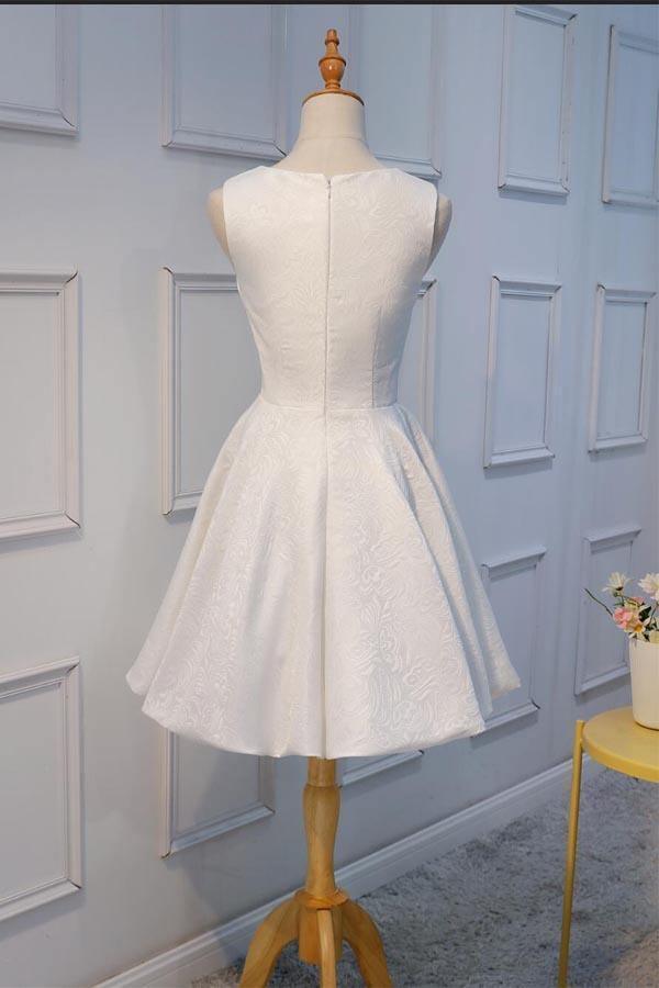Vestidos de fiesta cortos con apliques de encaje blanco, vestidos de regreso a casa PD160