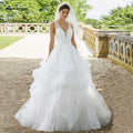 Vestido de novia de princesa blanca NumberSea con escote en V de lujo