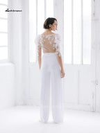 NumberSea White Wedding Jumpsuit Beach Wedding Dresses
