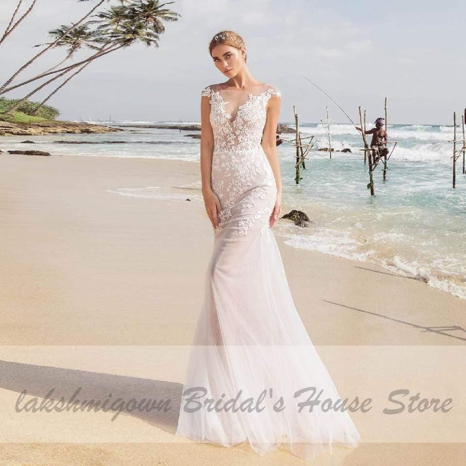 Vestido de novia de sirena con falda desmontable de NumberSea para mujer
