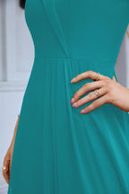 Women's thin strap off the shoulder bridesmaid mopping the floor evening dress 28093-numbersea