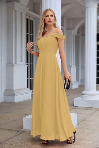 Women's thin strap off the shoulder bridesmaid mopping the floor evening dress 28093-numbersea