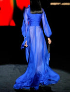 Etui-Linie/Säulenkleid, Maxikleid, elegantes Abendkleid für den Urlaub, hoher Halsausschnitt, 3/4-Ärmel, bodenlang, Chiffon mit Falten