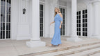 Vestidos de dama de honor con hombros descubiertos de Numbersea, vestidos de noche formales largos de corte A 28074 