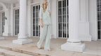 Numbersea Elegant 2 Piece Mother of The Bride Dress Plus Size Pant Suits Ruffle Layers Sliver Housecoat 28064