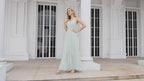 Vestidos de dama de honor con tirantes finos y escote en V, largos, de corte A, formales, para fiesta de graduación, de Numbersea 28063 