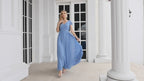 Numbersea V-Neck Bridesmaid Dress Floor Length Backless Formal Evening Dress 28024