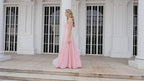 Numbersea Chiffon A-line Sequin Evening Dress Floor Length Formal Prom Gowns Long Sleeves SEA28076