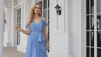 Numbersea Schulterfreies Chiffon-Brautjungfernkleid, langes formelles Abschlusskleid mit Wasserfallausschnitt am Rücken, 28069 